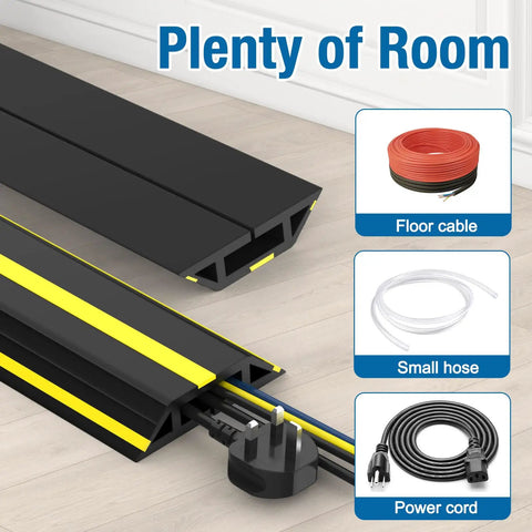 10 Foot Floor Cable Cover Protector Pro Grade Heavy Duty PVC Duct easy to unroll and route cables preventing trip hazards