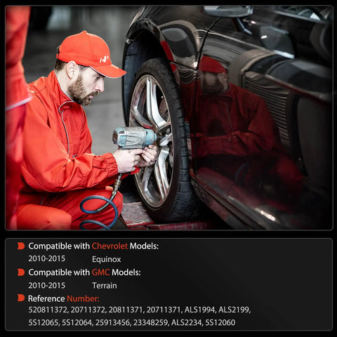 Technician installing Plug And Play Set Of Four Abs Wheel Speed Sensors Built Different For Chevy Equinox And Gmc Terrain 2010 To 2017.