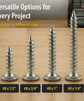 Number 8 By 1 Inch Stainless Steel Beefy Wood Screws With Phillips Drive And Modified Truss Head 304 Stainless Rust Resistant 50 Count Pack with various size options
