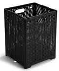 42L Collapsible Laundry Baskets Set Pack Of 2 Black Foldable Plastic Hamper For Dorms, Apartments, And Home