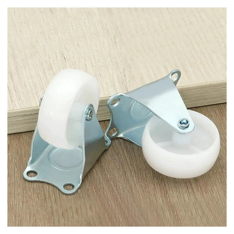 Small Fixed Non Swivel Rubber Furniture Casters With Sturdy Plastic Base For Drawers Cabinets And Trolleys Smooth As Silk Glide One Point Two Five Inch Quiet Caster Wheels 4 Pack No Sweat Setup