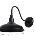 One Light Outdoor Wall Lamp With Metal Shade In Imperial Black Dimmable 120V 60W E26 Base Durable Weather Resistant Classic Industrial Style