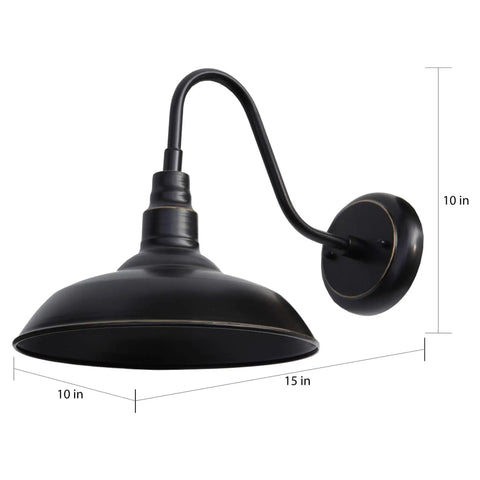 One Light Outdoor Wall Lamp With Metal Shade In Imperial Black Dimmable 120V 60W E26 Base Durable Weather Resistant Classic Industrial Style