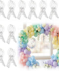 Clear Balloon Arch Clips Set, 10 Pack, 3.5 Inch Heavy Duty Spring Clips for Balloon Arches and Backdrops, Waterproof Rustproof ABS Plastic
