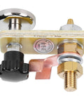 Ultimate Welding Magnetic Ground Clamp With Strong Brass Head And 0.2 Inch Insulation Board For Stable Grounding on a smooth metal surface.