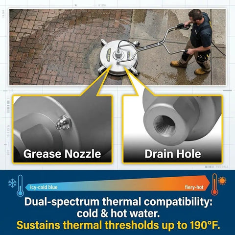 Replacement Rotary Swivel Head For Whirl A Way Surface Cleaners 16 Inch To 30 Inch 4000 PSI 8 GPM in use