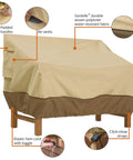 Veranda Water Resistant Patio Sofa Loveseat Bench Cover Heavy Duty Outdoor Furniture Protector 58 By 32.5 By 31 Inches Fits Cushions