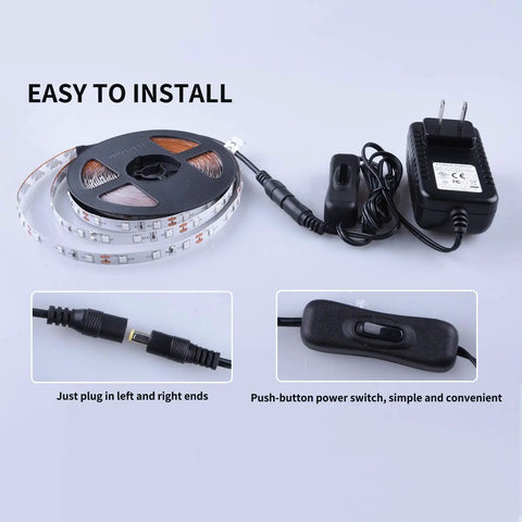 Kit components of 20Ft LED Black Light Strip Kit With 360 LEDs 12V Flexible Ultraviolet Light For Stage Home Parties Weddings