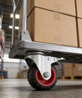 3 Inch Heavy Duty Swivel Caster Wheels Set Of 4 With Dual Locking Rubber Tires on trolley loaded with boxes