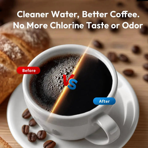 Must Have Replacement Water Filters Straight Up Knocking Out Hard Water Scale Keeping Espresso Shots Crystal Clear in a coffee cup.