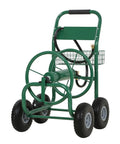 Heavy Duty Garden Hose Reel Cart Holds Up To 300 Feet Of Hose, Tough Four Wheel System With Built In Storage Basket For Lawn And Yard, Easy Roll