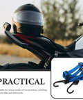 Motorcycle Helmet And Cargo Securement Straps With Hooks Mesh Elastic Rope Strap Grab And Go Portable Nylon And Rubber Tie Down