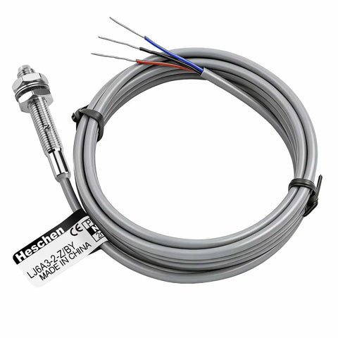 Inductive Proximity Sensor Switch M6 Non Shield PNP Normally Open 3-Wire, 2mm Sensing Distance, coiled 200cm cable