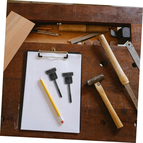 Spare Tire Hold Down Screw Kit With Heavy Duty Mounting Hardware And Anchor Bolt on clipboard with tools on wooden table