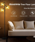 Industrial Floor Lamp With E26 Socket And Footswitch All Metal Standing Lamp For Living Room Bedroom And Office Rustic Vintage Farmhouse Style Eco Friendly LED Ready No Bulb Included with three glowing bulbs in a cozy lounge setting