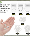 Silver Jewelry Solder Chips And Wires Kit 330 Pieces Of Fine Silver Precut Solder Chips 2x2 Mm And 3 Soft Medium Hard Silver Solder Wires