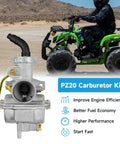 Front view of Pz20 Carb Kit With Ignition Coil Starter Solenoid Relay For 70cc 90cc 110cc 125cc Four Stroke Taotao Coolster Kazuma Baja Lifan