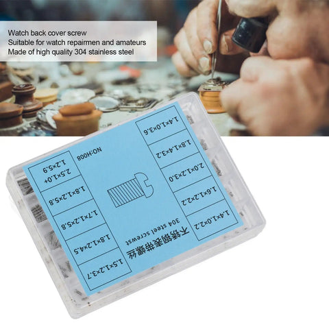 150 Piece Micro Screw Assortment Kit for Gadgets and Watches Featuring 304 Stainless Steel Pan Head Slot Screws in storage case.