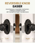 Antique Privacy Door Knob With Push Button Lock For Bedroom And Bathroom installed on left and right-handed doors, reversible use