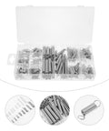 Cabilock 200 Piece Steel Compression And Extension Springs Assortment Kit For Heavy Duty Industrial Repairs Mechanical Maintenance And Auto Engines Rust Resistant Small Spring Set in compartment box