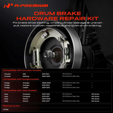 Rear Brake Caliper Hardware Kit For Chrysler Sebring 2007-2010 Dodge Avenger Jeep Compass Quick Install Complete Set Of 27 Pieces To Get Your Ride Back On The Road Smoothly
