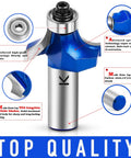 Roundover Router Bit Set Pro Grade With 1/2 Inch Shank Radius Options 1/4, 3/8, 1/2 Inch Carbide Tip Two Flutes Bearing Guide for CNC