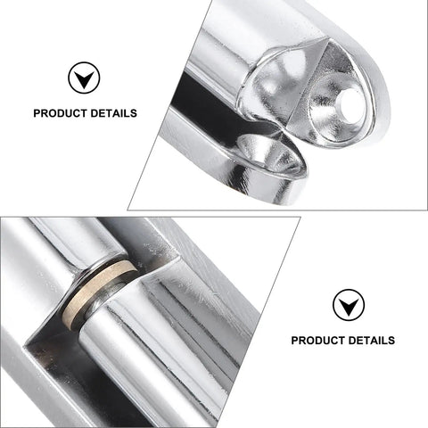 Close-up of screw holes and hinge joint on Heavy Duty Screw On Door Hinges For Internal Cabinets And Electrical Control Boxes Zinc Alloy Metal Hinge Set 2 Pack For Quick Retrofits Easy Install For Wood Cabinet Doors And Modern Renovations.