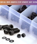 Beefy 860 Piece M2 To M5 Socket Head Cap Screws And Nuts Kit With Storage Box, 12.9 Grade Alloy Steel, black oxide screws