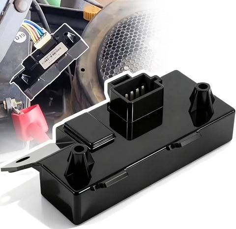 Electronic Control Unit Module For Lawn And Garden Tractors And Equipment X300 X300R X304 X305R X310 X320 X324 X340 X360 X500 X520 X530 X534 X540 X590 Direct Replacement With Easy Plug And Play And Enhanced Safety shown in close-up and installed