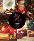 Hockey Player 3D Night Lamp With 7 LED Color Changing Lights displayed in a festive Christmas setting with gifts and decorations.