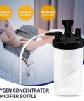 Three Pack Oxygen Humidifier Bottle With Twelve Inch Adapter Tubing Easy Install Grab And Go Lightweight Portable Safe Durable Plastic