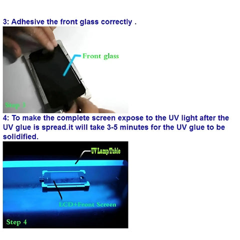 Liquid Optical Clear Adhesive Glue For Smartphone Screen Repair application and UV curing process.