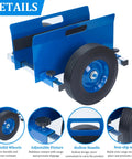 Heavy Duty Panel Dolly For Doors And Drywall, 1100 Pound Capacity, All Terrain Workhorse Slab Cart With 10 Inch Solid Wheels, Adjustable Drywall Mover