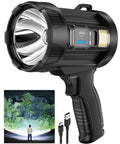 Beast Bright 2,000,000 Lumens Rechargeable Spotlight With Solar USB Dual Charging Handheld LED Spot Light COB Light And 3 Color Filters