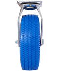 Heavy Duty 10 Inch Flat Free Caster Wheels Swivel And Rigid Casters For Furniture Move Like A Dream With These Tough Blue Cart Casters close-up view.