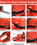 Step-by-step guide to starting Durable Beast 58CC Gas Chainsaw With 20 Inch Bar Powerhouse 3.8 HP Two Stroke Petrol Saw