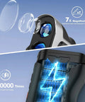 Dope Rangefinder With Slope And Flag Lock Vibration 1200 Yard Laser Range 7X Magnification showing lens components and battery charge.