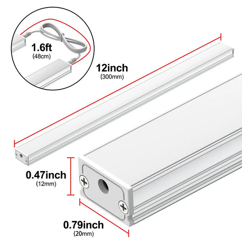 Under Cabinet LED Light Kit 3 Pack 12 Inch Linkable Plug In No Fuss Dimmable Daylight White 4500K No Flicker No Dots No Glare