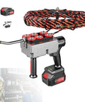 Automatic Cordless Wire Pulling Tool For Running Cable Through Conduit And Drywall with battery and rope system for electricians.