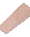 Natural beech wood piece from Four Pack Wooden Door Stops With Non Slip Wedge Grip For Home And Office Use Durable Heavy Traffic Classrooms Entryways Keeps Doors From Slamming Everyday.