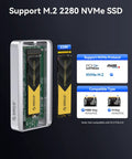 Straight Fire 80Gbps M.2 NVMe SSD Enclosure Portable External Drive with visible M.2 2280 SSD for easy external storage