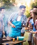 Group enjoying barbecue outdoors, grilling meat, ideal for using Meat Tenderizer With 48 Stainless Steel Needle Blades Heavy Duty Pro Grade