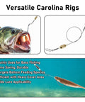 15 Pack Bangin Carolina Ready Rigs For Bass And Freshwater Fishing 10 Inch Wire Leader Pre Rigged With Bullet Sinker Swivels Brass Three Eighth Ounce Sinker And Quick Change Duo Lock Snap on bass lure and rig closeup