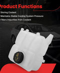 Zero Drama Swap Direct Fit Coolant Reservoir Replacement For Ford Escape Focus C Max Radiator Expansion Tank view with cap and connectors