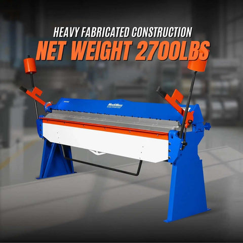 100 Inch Manual Sheet Metal Brake For 12 Gauge Steel Bending With Adjustable Fingers And 135 Degree Angles Model PB10012