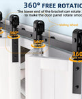 Beefed Up Bifold Barn Door Hardware Kit For Four Doors Side Mounted Black J Shape Rollers Heavy Duty Steel Supports Up To 400 Lbs Six Foot Track Silent Operation And Smooth Glide For Everyday Home Use