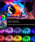 RGB Under Cabinet Lighting Kit With App Control And Remote, showing color options and app interface for custom light settings.