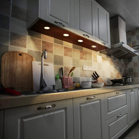 Under cabinet kitchen lighting with Pack Of 4 LED Appliance Light Bulbs For Microwave Refrigerator Range Hood Over Stove 5000K Daylight E17 Base 3W 360Lm Dimmable 40W Incandescent Equivalent.