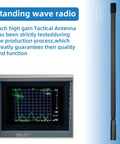 Dual Band Ham Radio Antenna 144 430 MHz High Gain Eighteen And A Half Inch, standing wave test display