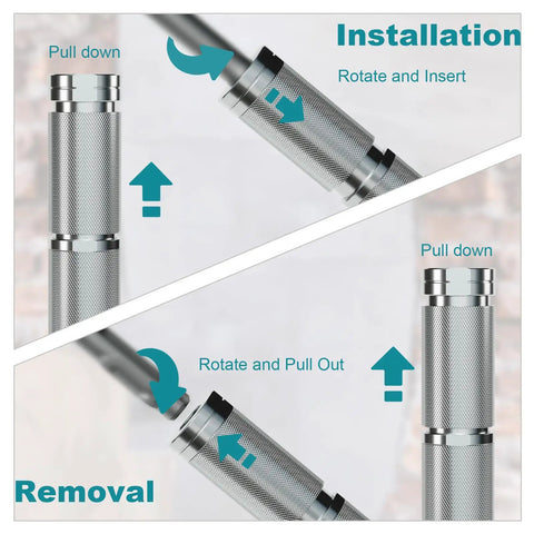 Heavy Duty SDS Plus To SDS Plus Adapter Shaft with installation and removal instructions, alloy steel construction for intense drilling.